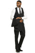 Men's Stacy Adams Modern Fit Vested Suit in Black Tonal Shadow Pinstripe