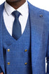 Men's Stacy Adam's One Button Vested Peak Lapel Business Suit in Navy Blue Plaid