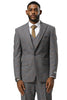 Men's Stacy Adams One Button Peak Lapel Suit With Double Breasted Vest in Grey Glen Plaid