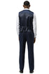 Men's Stacy Adams One Button Peak Lapel Suit With Double Breasted Vest in Navy Glen Plaid