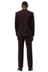Men's Stacy Adams One Button Peak Lapel Vested Sharkskin Suit in Burgundy