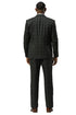 Men's Stacy Adams Modern Fit Vested Suit in Dark Hunter Green Double Windowpane Plaid