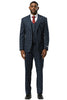 Men's Stacy Adams Modern Fit Vested Suit in Navy Blue Double Windowpane Plaid