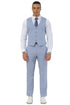 Mens Easter Suit - Jacket and Pants in Summer Color Light Blue Glen Plaid Modern Fit Light Weight