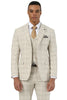 Men's Designer Stacy Adams Vested Glen Plaid Suit in Beige