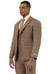 Men's Designer Stacy Adams Vested Glen Plaid Suit in Brown