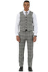 Men's Stacy Adams Two Button Wide Notch Lapel Vested Suit in Grey Glen Plaid