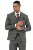 Men's Stacy Adams Two Button Wide Notch Lapel Vested Suit in Black Glen Plaid