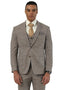 Men's Designer Stacy Adams Vested Suit in Light Brown Sharkskin Weave