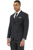 Men's Designer Stacy Adams Vested Suit in Black Sharkskin Weave