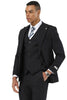 Men's Stacy Adams One Button Peak Lapel Vested Suit in Black Plaid
