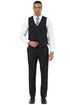 Men's Stacy Adams One Button Peak Lapel Vested Suit in Black Plaid