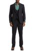 Stacy Adams - Black 3 Piece Hybrid Fit Suit With Expandable Waist Band