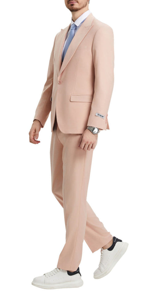 Stacy Adams - Blush 3 Piece Hybrid Fit Suit With Expandable Waist Band