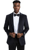 Men's Stacy Adams Modern Fit Velvet Blazer in Black