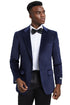 Men's Stacy Adams Modern Fit Velvet Blazer in Navy Blue