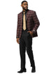 Men's Stacy Adams Modern Fit Business Sport Coat Blazer in Burgundy Plaid
