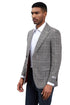 Men's Stacy Adams Modern Fit Business Sport Coat Blazer in Charcoal Grey Plaid