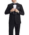 Stacy Adams - Black 3 Piece Hybrid Fit Tuxedo Satin Shawl Lapel