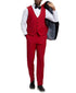 Stacy Adams - Red 3 Piece Hybrid Fit Tuxedo Satin Shawl Lapel