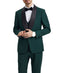 Stacy Adams - Green 3 Piece Hybrid Fit Tuxedo Satin Shawl Lapel