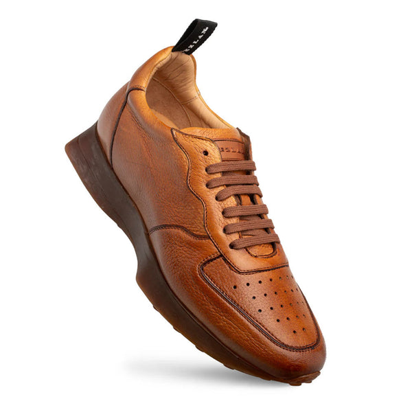 Gerardo Deerskin Sneaker Cognac By Mezlan Made In Spain Brand