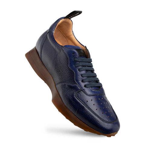 Gerardo Deerskin Sneaker Blue By Mezlan Made In Spain Brand