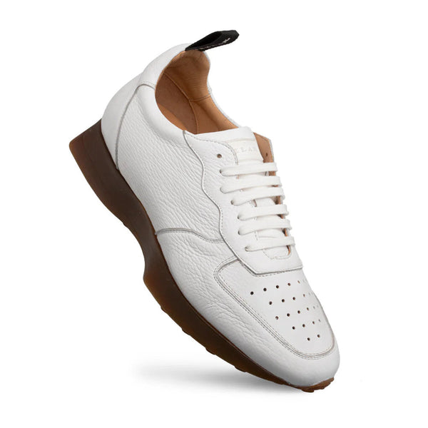 Gerardo Deerskin Sneaker White By Mezlan Made In Spain Brand