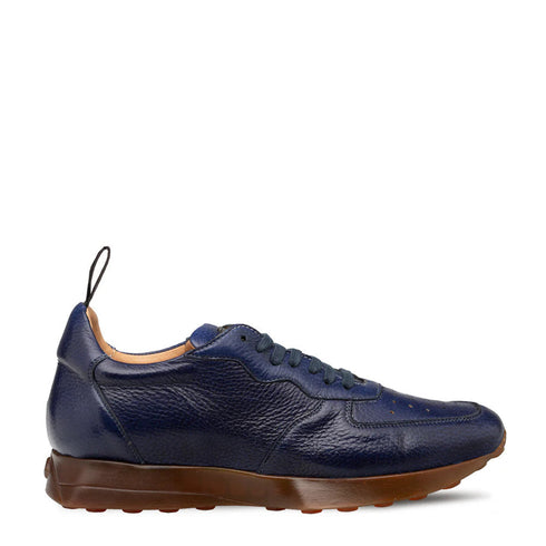 Gerardo Deerskin Sneaker Blue By Mezlan Made In Spain Brand