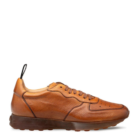 Gerardo Deerskin Sneaker Cognac By Mezlan Made In Spain Brand