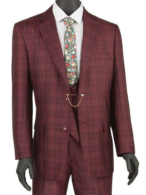 (48R Blazer) Regular Fit Burgundy Blazer
