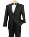 Mens 1 Button Shawl Tuxedo in Black with Black Satin Trim