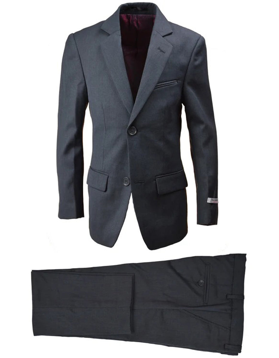 Little Boys and Toddlers Wool Blend Husky Suit in Charcoal Grey ...