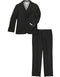 Boys Vested 2 Button Birdseye Suit in Black