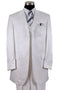 Mens 4 button Semi Wide Leg Shiny Tonal Stripe Fashion Suit in White