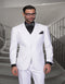 Mens High Quality 2 Button Wool Suit in White