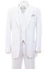 White Wedding Suit For Men - Perfect For Groom - Mens Modern Fit 2 Button Vested Basic Suit In White