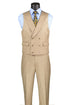 Men's Summer Sharkskin Suit With Double Breasted Vest