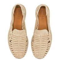 Zelli Sandali Woven Suede Huarache Loafer in Sand