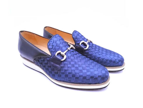 Satin Weave Leather Bit Loafer Carrucci