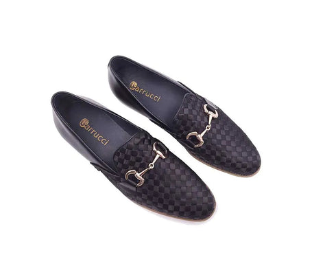 Satin Weave Leather Bit Loafer