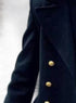 Mens Pea Coat With Fur Collar Coat - Wool and Cashmere Fabric Carcoat - Top Coat For Men Dark Blue Color Overcoat