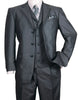 Pleated Dress Men Suits - Mens 3 Button Vested Textured Shiny Sharkskin Black Church Suit