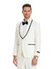 Mens Modern Fit Vested Shawl Tuxedo in Ivory with Black Trim