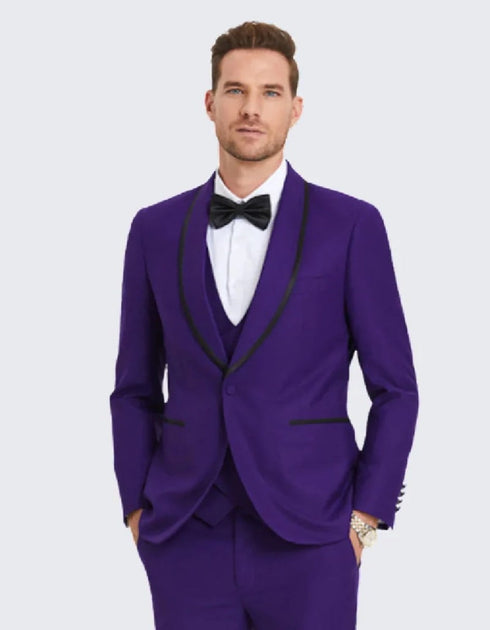 Purple Prom Suit - Purple Prom Outfit -Vested  Purple Prom  Tuxedo