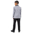 New Perry Ellis Boys Light Gray Tuxedo Set, Solid 5-Piece Black Shawl Collar