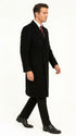 Men’s Black Full Length Double Breasted Wool Overcoat, Formal Winter Topcoat
