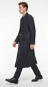 Men’s Charcoal Grey Double Breasted Full Length Overcoat, Formal Winter Dress Coat