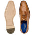 Men's Belvedere Siena Ostrich Leg Moc Toe Dress Shoe in Burned Amber