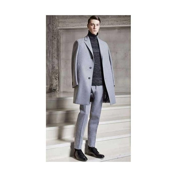 LUTHER CASHMERE BLEND MENS NOTCH LAPEL OVERCOAT